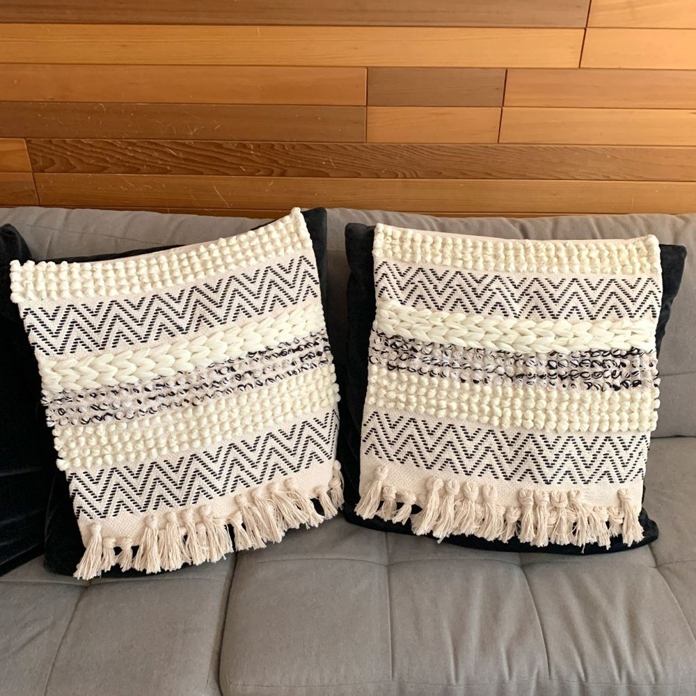 Set of (2) Square Boho‎ Pillow Shams